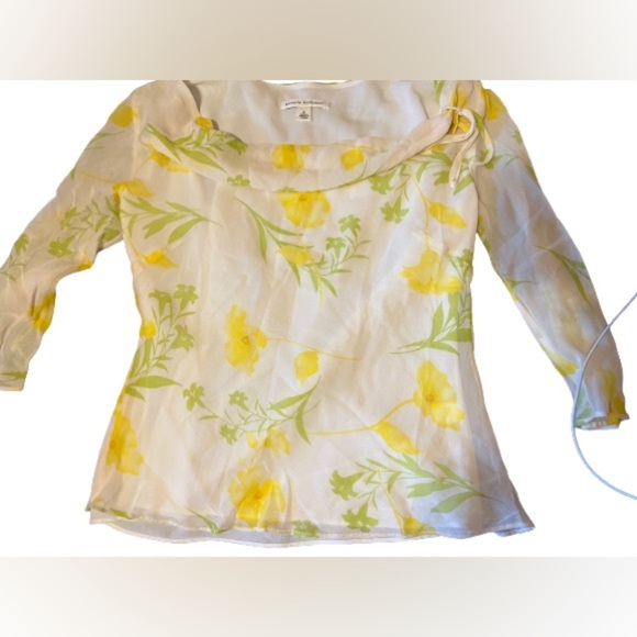 Banana republic floral sheath silk boat neck top size small - Picture 4 of 4